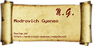Modrovich Gyenes névjegykártya